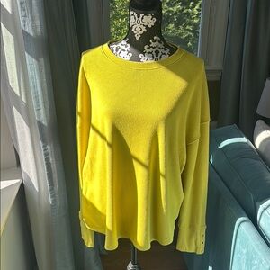 Sonoma Yellow Crew Neck Sweater Lightweight Knit